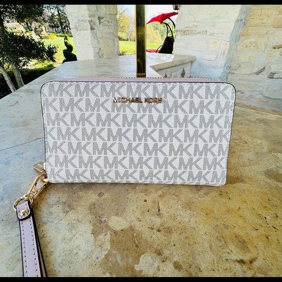 Michael Kors Dome Medium Signature Satchel&wallet powdered blush NWT - Picture 9 of 15